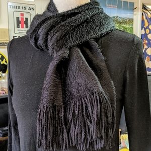 🖤 Black Fuzzy Winter Scarf #hundredsofscarves